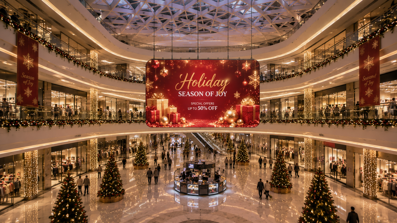 Latest company case about P2.5 Ultra-Clear Double-Sided Display: Creating a High-End Visual Landmark in a Premium Commercial Atrium